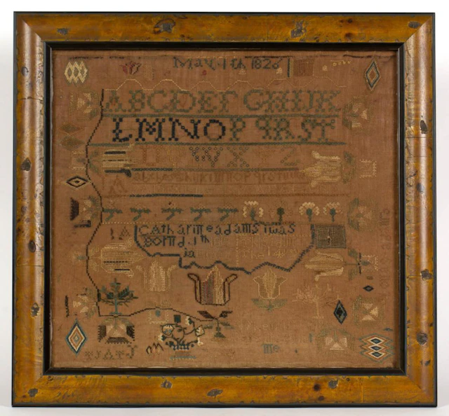 AMERICAN, POSSIBLY NEW JERSEY, NEEDLEWORK SAMPLER