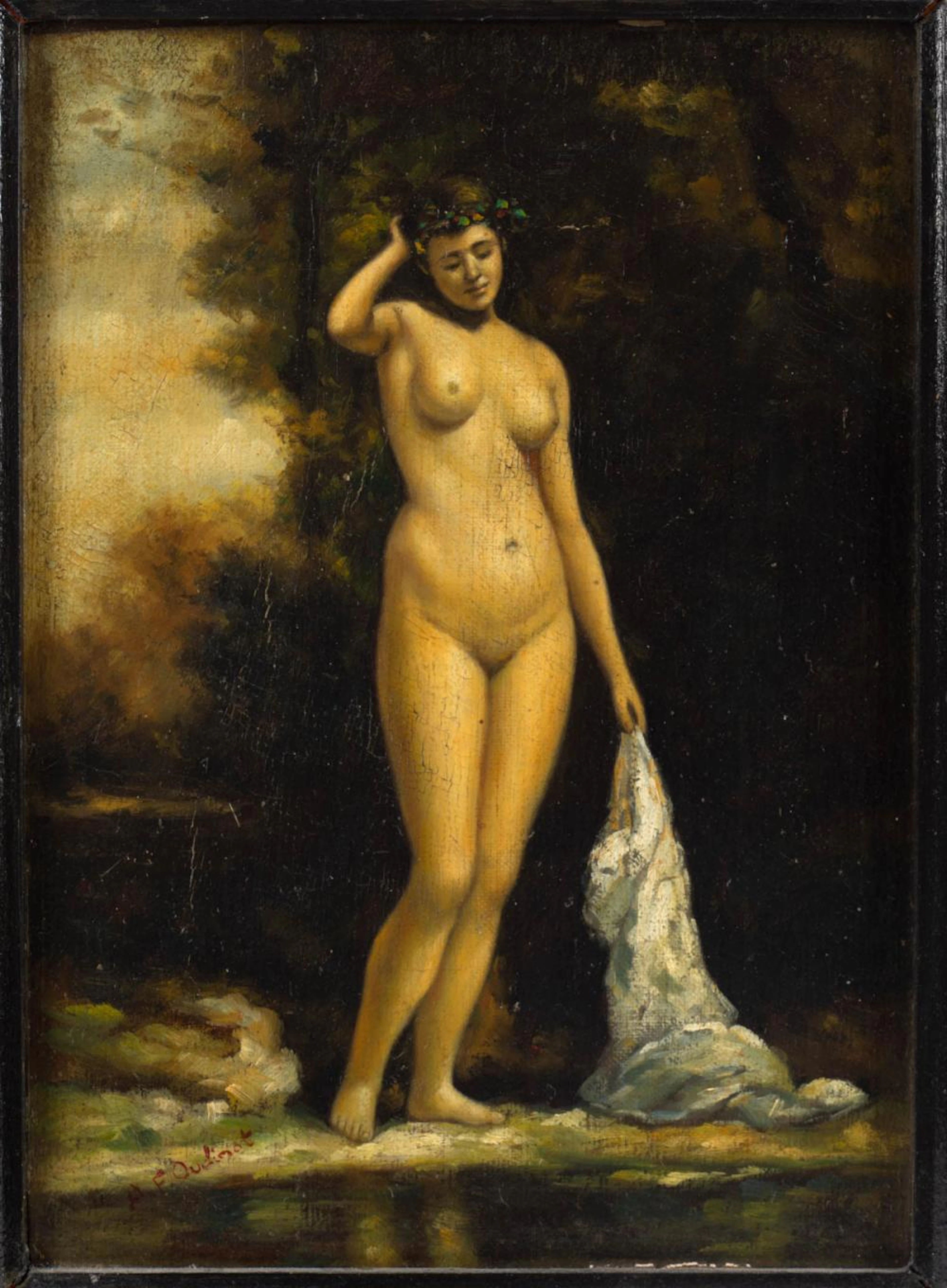ACHILLE FRANCOIS OUDINOT (FRENCH, 1820-1891) PORTRAIT OF A NUDE